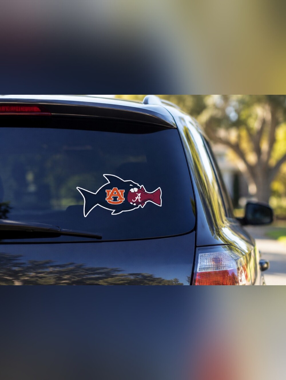 Auburn Tigers vs Alabama Crimson Tide Fish Eating Decal Sticker SDS Design NCAA